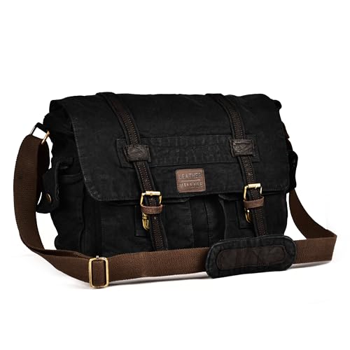 LEATHER VILLAGE Vintage Canvas Messenger Bag