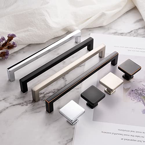 Askano Pack Of 1, 10 Inch, Oil Rubbed Bronze Square Bar Kitchen Cabinet Pull Handle Zp2201 | Solid Hardware For Drawer, Dresser, Bathroom, Vanity, Furniture Door, Cupboard, Hole Centers: 10" #TOP4