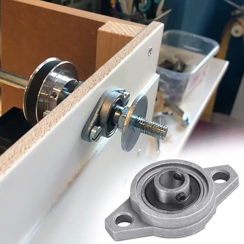 4 Stück KFL000 Stehlager 10mm Flanschlager Selbstausrichtend Stehlager Rhombische Flanschlager Horizontale Zinklegierung Kugellager Lagerblock für Drucker Innendurchmesser 10mm Durchmesser