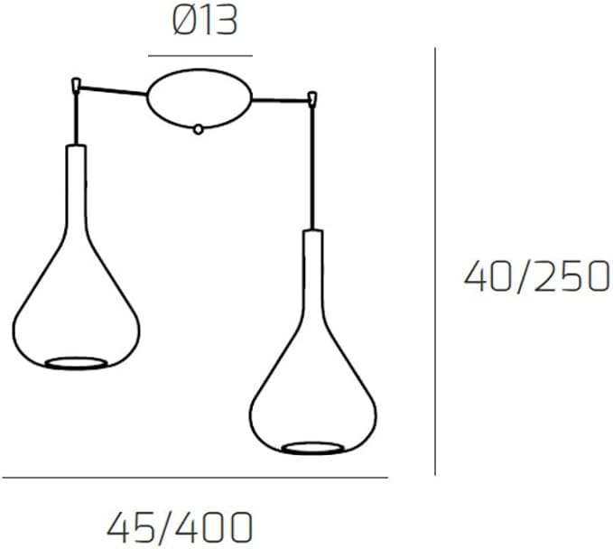 Top Light Hedendaagse hanglamp Kona metaal chroom glas meerkleurig 2 lampen E27 photo 3