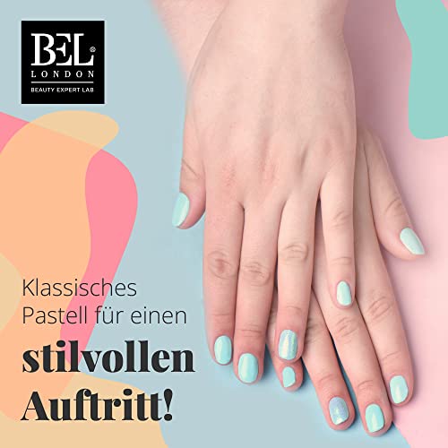 Foto von BEL London The Pastels - Pastell Nagellack Set - Ungiftig, Umweltfreundlich und Schnelltrocknender Pastellfarben Nagellack-Set Ohne UV Licht für farbintensive Fingernägel, 6 Farben