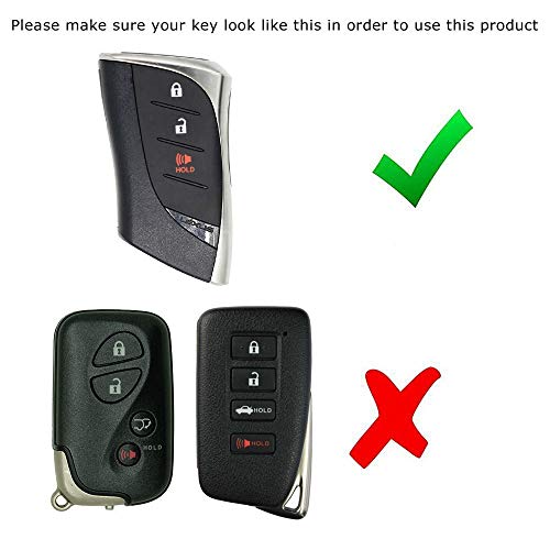 Ijdmtoy Glossy Black Tpu Key Fob Cover W/Button Cover Panel Compatible With 2018/19-Up Lexus Ux Es Ls Lc, 2020-Up Is Gen3 Smart Key #TOP1