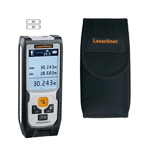 LASERLINER - LaserRange-Master i5 - Télémètre - Mesures précises - 1,5mm/m - Longueurs, Surfaces et Volumes - Portée 50m - Pythagore - Inclinomètre - Utilisation facile - Compact Cover