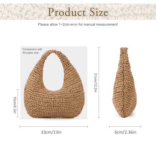 Bolso de hombro de paja para mujer Fecialy miniatura 2
