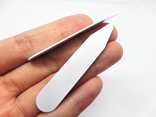 Image of Lary 28 Pcs Plastic Collar Stays in Glass Bottle, Men's Dress Shirt Accessory
