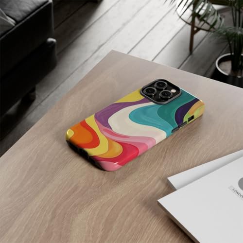 Coque brillante iPhone 14 Pro Max motif groovy abstrait antichoc - 4
