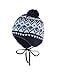 Produktbild maximo Jungen, Pompon, Bindeband, Rhomben Mütze, Mehrfarbig (Dunkelmarine/Cerulean 1121), 47 cm (Herstellergröße: 47)
