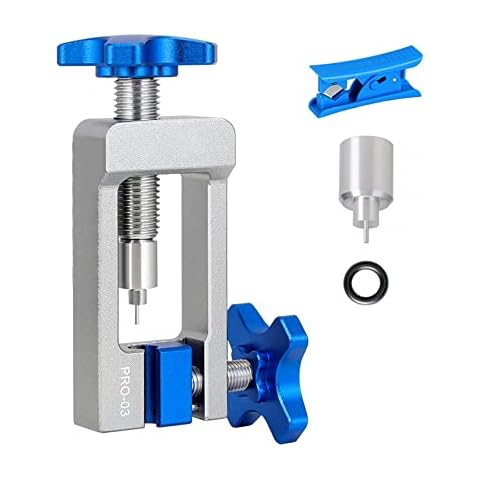 DONGKER Bicycle Hydraulic Hose Fitting Insert Tool,Needle Driver Insertion Tool w/Hydraulic Brake Hose Cutter for Bike Road Bicycle Cover