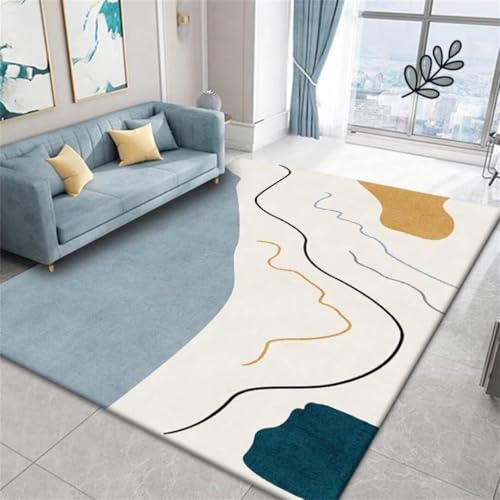 Tapis de salon à motif d'arc facile à nettoyer pour grand séjour - 2
