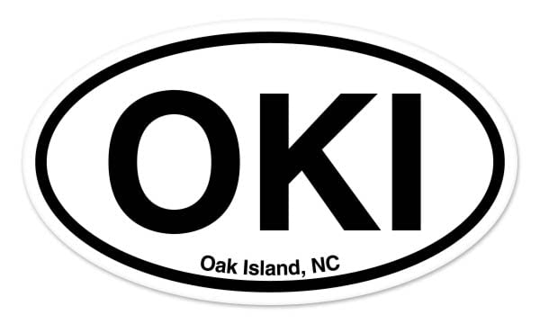 Amazon.com: OKI Oak Island North Carolina Oval Vinyl Car Bumper