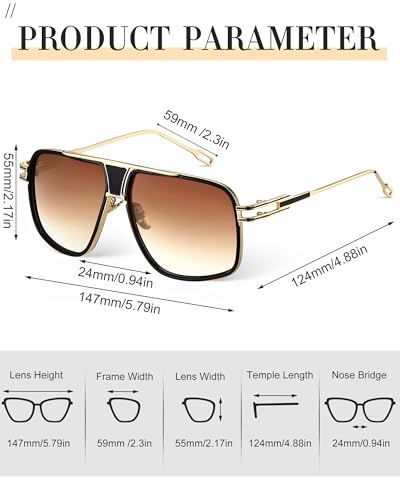 Image of Frienda 3 Pairs Mens Sunglasses Oversized