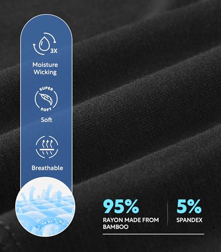 Separatec Mens Underwear Rayon Made from Bamboo Underwear Men, 3.5-Inch Legs Breathable Trunks for Men, 4 Pack3