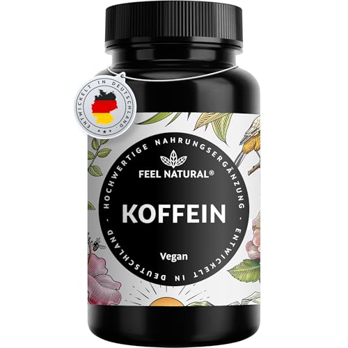 Koffeintabletten 200mg Koffein pro Tablette Jahresvorrat 365 Tabletten vegan hochdosiert ohne unnötige Zusätze in Deutschland entwickelt & laborgeprüft
