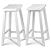 PJ Wood 24 Inch Saddle Seat Counter Stool Pack 2 - White