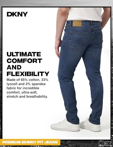 Image of DKNY Men's Skinny Jeans - Premium Soft Stretch Denim Pants | Skinny Fit Jeans for Men