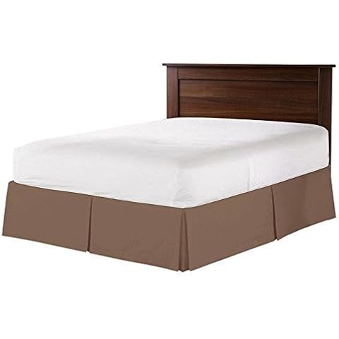 Apsley Linen Hotel Luxury High Thread Count Heavy Egyptian Cotton 1-PC Split Corner Tailored Bed Skirt (Solid) with 9" Inch Drop Length (King Size, Taupe) Cover