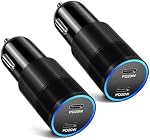 USB C Chargeur de voiture 40W, Bangfun 2 Boîte double 12V USB-C Chargeur de téléphone de voiture PD 3.0 Adaptateur d'éclairage à cigarettes à charge rapide pour iPhone 17 16e 15 14 13 12 Pro Max Pad, Galaxy S26 A16,Téléphone Android de Google(Noir)