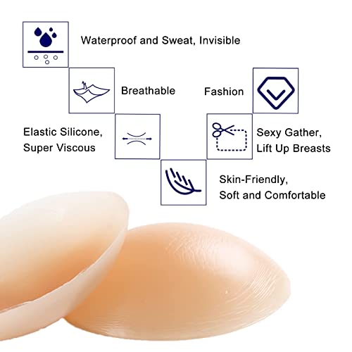 Silicone Adhesive Bra, Stick On Bras For Women Reusable Invisible Lift Up Bra For Backless Dress Deep V Prevent Breast Sagging.(A/B Cup) #TOP2