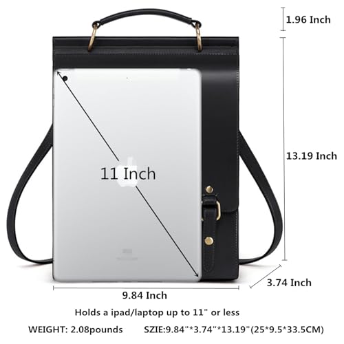 Image of Cnoles Leather Backpack Purse For Women Fashion Ladies Vintage Bag Casual School College Travel Backpacks Bookbag
