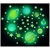 Glow in The Dark Stars Muurstickers, Sterrenwolken Heteluchtballon en volle maan voor sterrenhemel, 100 stralende…