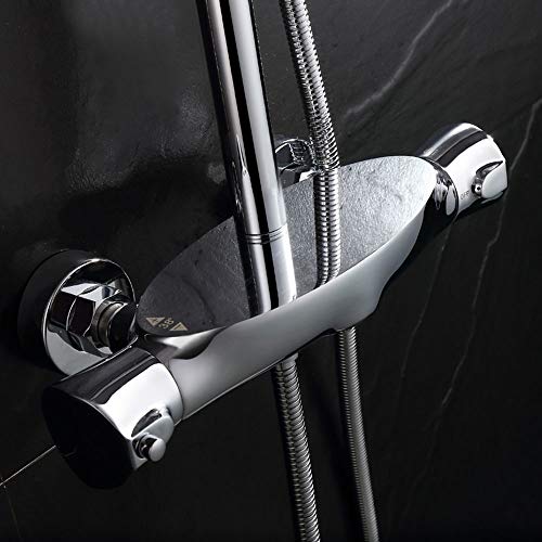 Système de douche design chromé avec mitigeur et bras déviateur