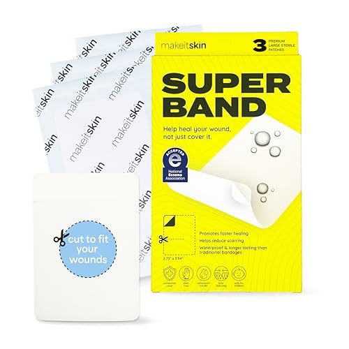 SUPERBAND Premium Hydrocolloid Bandages Waterproof Wound Dressing by MakeItSkin | Thin Fast Healing Scar Reducing for Scratches Cuts Burns Blisters Fissures Road Rashes