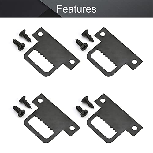 Image of MroMax 50PCS Sawtooth Picture Hangers Iron Picture Hangers 1.26 inch x 0.87 inch Double Hole Picture Frames Hangers for Hanging Clock Paintings Artwork Picture Frame Hook Photos Black