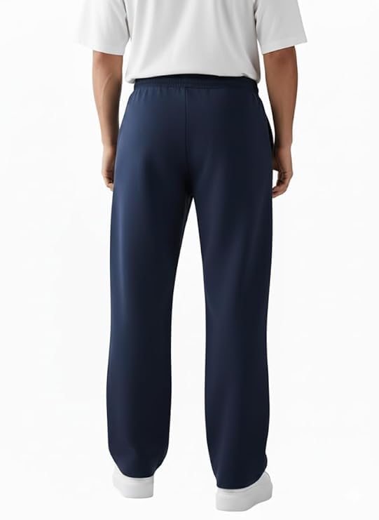 Image of Men's Baggy Track Pants | Oversized Cotton Joggers with Elastic Waistband, 2 Side Pockets & One Zipper Pocket | Relaxed Fit Streetwear, Gym & Casual Wear