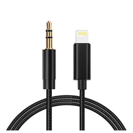 LcueGuk Cavo Aux [Certificato MFi], Lightning Jack da 3,5mm, per Auto iPhone, Adattatore per Cuffie Audio Ausiliario per iPhone 13 Pro Max 12