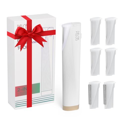 PELCAS Electric Dermaplaning Tool for Face with LED Light, Mini Facial Dermaplaning Razor Kit, Painless 3 Speeds Facial Peach Fuzz & Hair Removal At Home for Women with 6 Blades Off White