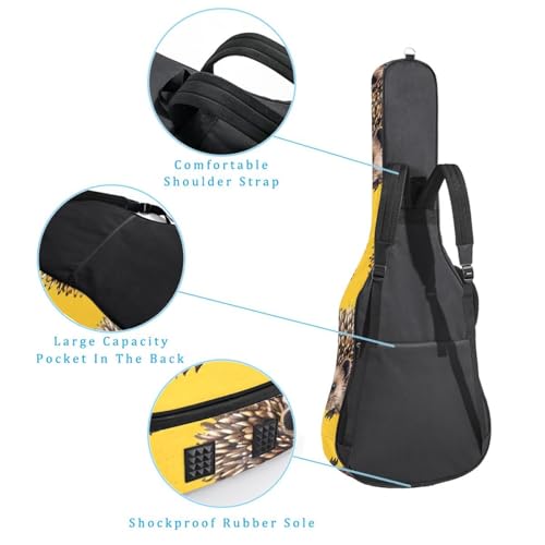 Housse guitare acoustique et basse imprimé hérisson pour trajets - 3