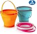 Top Race Cubos plegables de 10 pulgadas Cubetas plegables de silicona Multiuso...