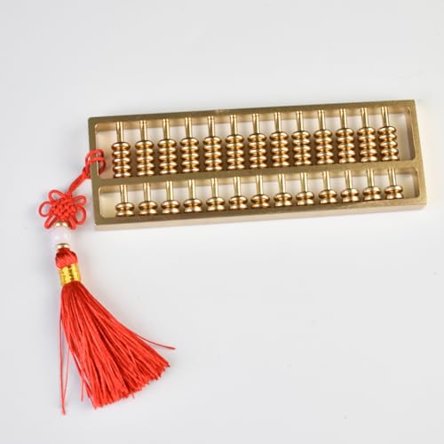 Image of Brass Mini Abacus, Copper Decoration, Chinese Calculator Math Tool for Kids Adults, Gold (09-2)