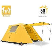 KAZOO Camping Tents 4 Person Waterproof Instant Tents 4 People Cabin Tent Easy Setup with Sun Shade Automatic Aluminum Pole