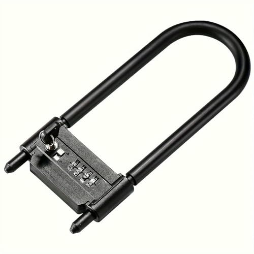 ZBDZSW Candado en U de combinación para Bicicleta,candado en U combinación para Bicicleta de Alta Resistencia, candado con Paleta para Bicicleta, Scooter eléctrico, Valla Metal