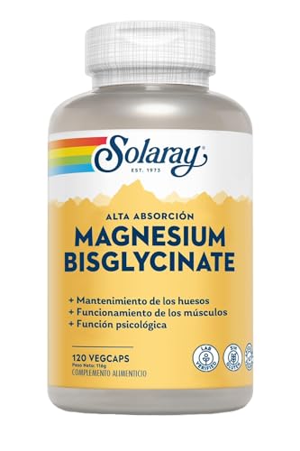 SOLARAY Magnesio Bisglycinato (nuevo nombre pero la misma formula 'Magnesio Glycinato') 120 Vegcaps