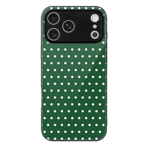 Iphone17用ケース 水玉柄 ドット 緑 アイフォン 17 Pro Max用 カバー 強化ガラス スマホケース おしゃれ 人気 個性 創意 キャラクター 携帯ケース 耐衝撃 ワイヤレス充電対応
