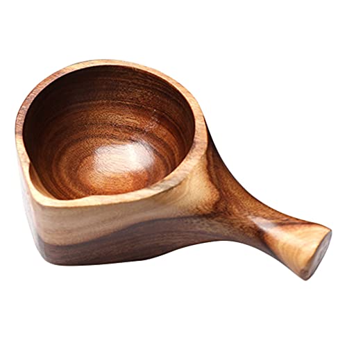 Cabilock 1pc Wooden Soup Ladle Handle Acacia Serving Spoon Kitchen Tool for Unique Grain Design for Safe Cooking and Serving