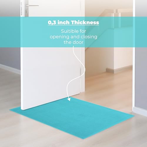Image of Cotton Paradise 100% Cotton Turkish Bathmat Rug, Soft Absorbent Quick Dry Non Slip, 20x34 Bathmat Rug, Turquoise