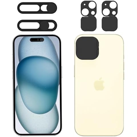 EYSOFT Privacy Cover Compatible for 15 /iPhone 15 Plus with Front Camera Cover,Protect Privacy and Security But Not Affect Facial Recognition-2Pack Cover