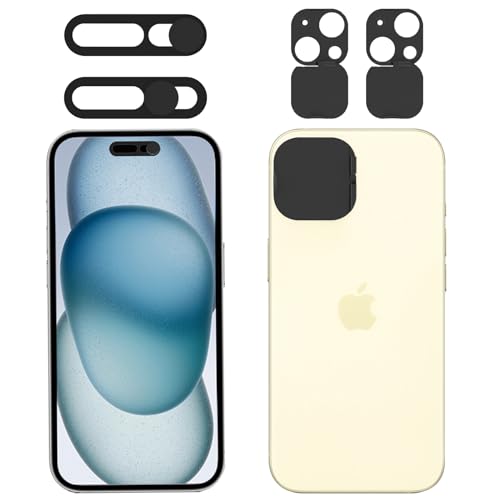 EYSOFT Privacy Cover Compatible for 15 /iPhone 15 Plus with Front Camera Cover,Protect Privacy and Security But Not Affect Facial Recognition-2Pack