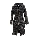 SHOPOHOLIC FASHION Femme Délavé Boho Hippie Veste Longue Gothique - Noir,...