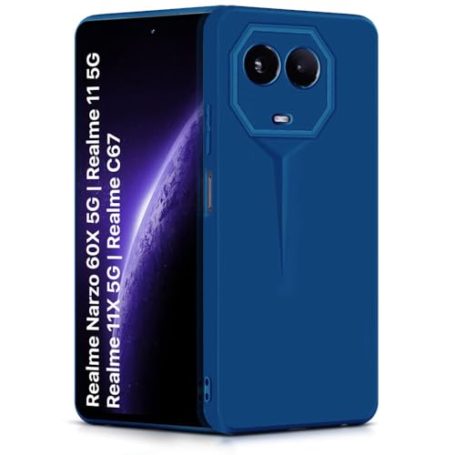 Image of WOW IMAGINE Slim Back Cover for Realme Narzo 60X 5G | Realme 11X 5G | 11X 5G | C67 5G | Blade Series Ultra Thin Case | Camera Protection | Soft Matte Silicone Flexible Mobile Case - Blue
