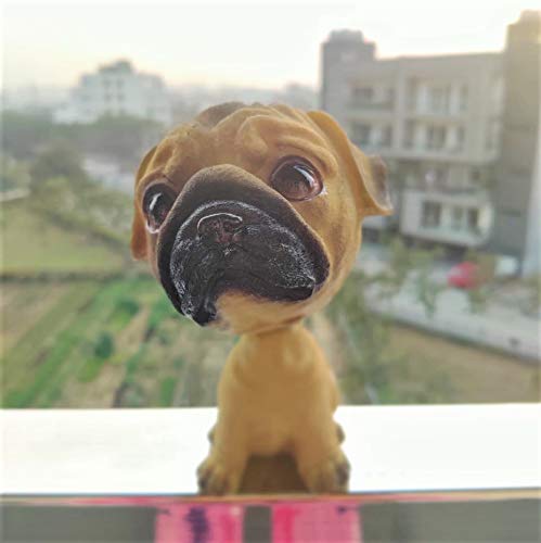 Image of Awestuffs Dog Bobblehead Resin Bobblehead Action Figure for Car, Desk, Office, Home Decor (Pug)