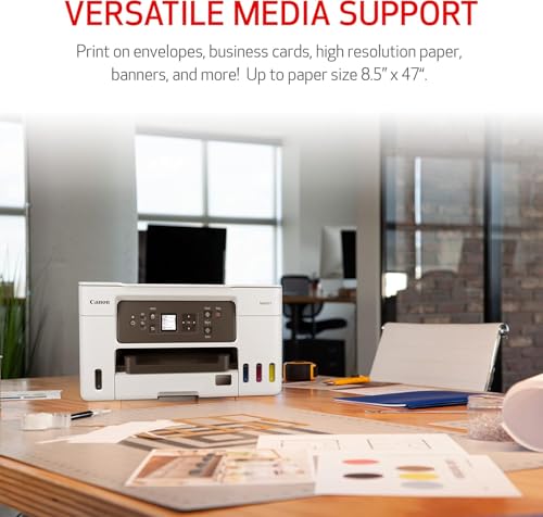 Image of Canon MAXIFY GX3020 MegaTank MFP Color Printer for Home Office, Small Business, Reports, Labels and Efficient Wireless Printing (5777C002) + Printer Cable + Cleaning Kit + More (9pc Bundle)