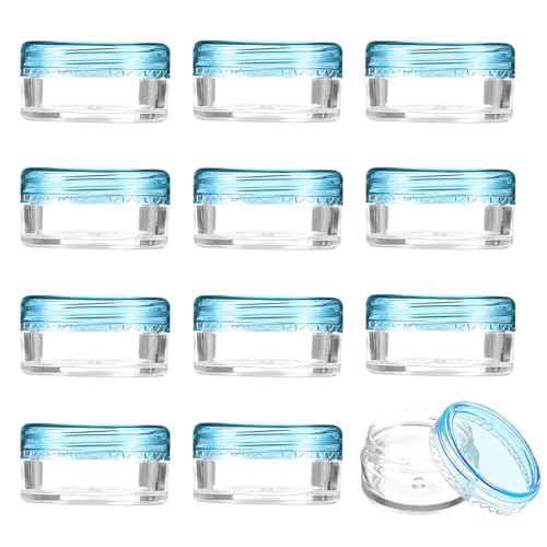 ZORTVUL 12 Stück 5G Transparente Leer Döschen, Lippenbalsam Döschen Kosmetikdosen Mini Tiegel Probenbehälter Mit Deckel Kleine Behälter In Reisegröße Mini Aufbewahrungsbehälter(Grün)