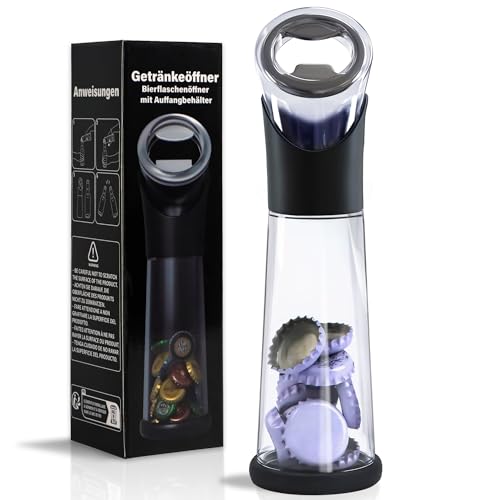 Aomaic Große Flaschenöffner mit Auffangbehälter Geschenke für Männer Bieröffner Lustig Bierflaschenöffner Bier Geschenk Kronkorken-Sammler Gadgets für Bier Bar Küche im Freien