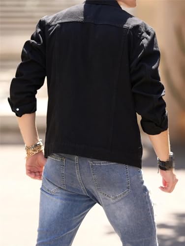 Men Street Fashion Slim Denim Jacket Male Simple Solid Casual Jacket Coat2