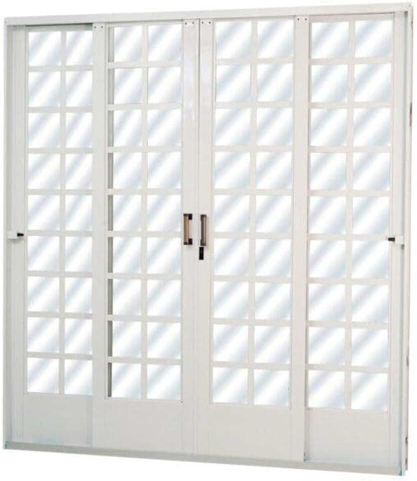 Porta de Aço 215x200cm com vidro batente 12cm MGM Minas Sul Branco