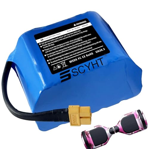SSCYHT ,6s 25.2v, Batería para Hoverboard 6S 25.2V, Paquete de baterías de Litio 7S 29.4V 4Ah/4000mAh en el Interior, baterías de Repuesto para Kit de Motor de Coche de Equilibrio